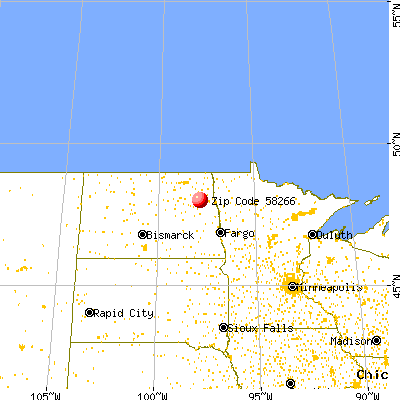 Niagara, ND (58266) map from a distance