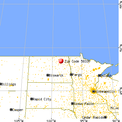 Edmore, ND (58330) map from a distance