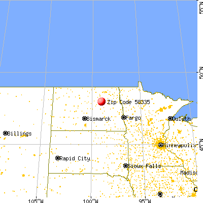 Fort Totten, ND (58335) map from a distance
