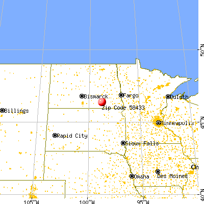 Edgeley, ND (58433) map from a distance