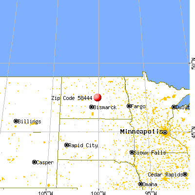 Goodrich, ND (58444) map from a distance