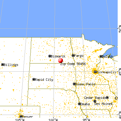 Kulm, ND (58456) map from a distance