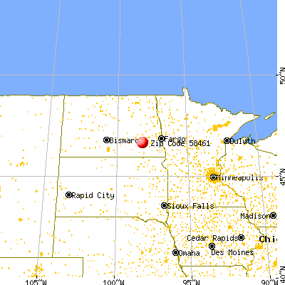 Litchville, ND (58461) map from a distance