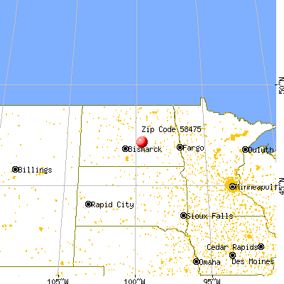 Pettibone, ND (58475) map from a distance