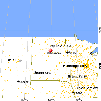 Wing, ND (58494) map from a distance