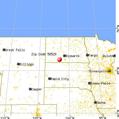 Carson, ND (58529) map from a distance