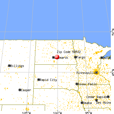 Driscoll, ND (58532) map from a distance