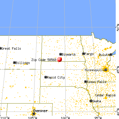 Selfridge, ND (58568) map from a distance