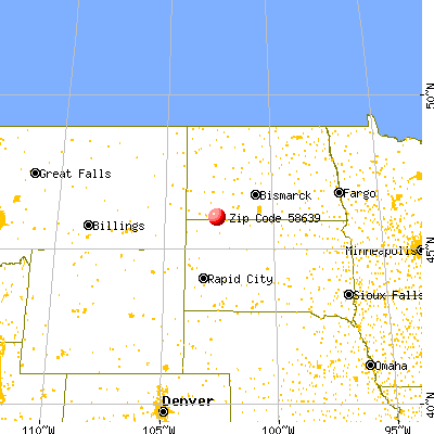 Hettinger, ND (58639) map from a distance