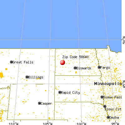 Killdeer, ND (58640) map from a distance