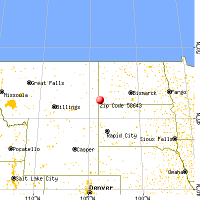 Marmarth, ND (58643) map from a distance