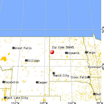 Medora, ND (58645) map from a distance