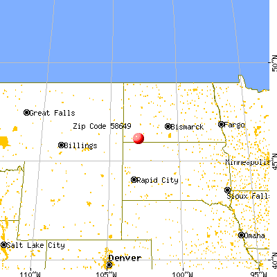 Reeder, ND (58649) map from a distance