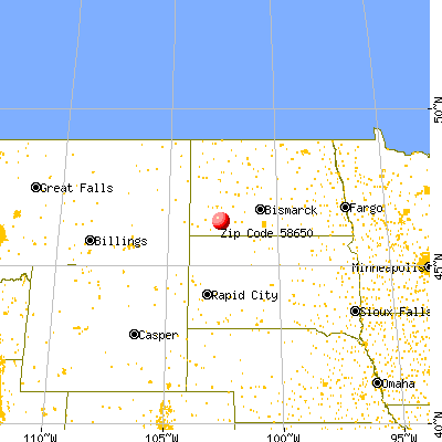 Regent, ND (58650) map from a distance