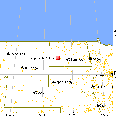 Taylor, ND (58656) map from a distance