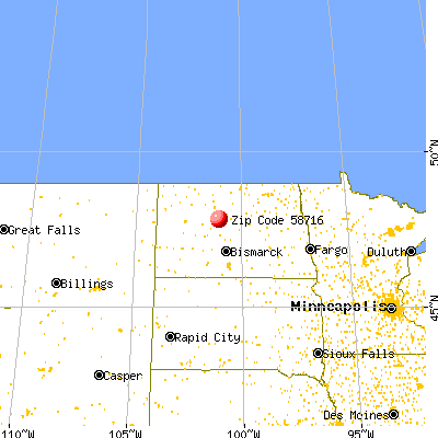Benedict, ND (58716) map from a distance