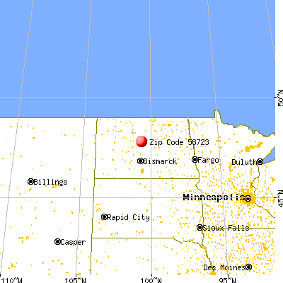 Kief, ND (58723) map from a distance