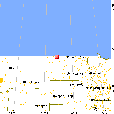 Larson, ND (58727) map from a distance
