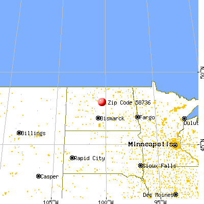 Drake, ND (58736) map from a distance