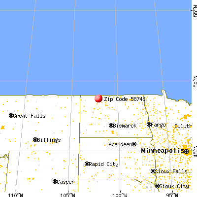 Kenmare, ND (58746) map from a distance