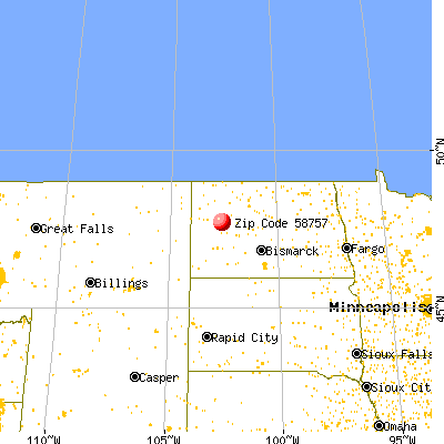 Mandaree, ND (58757) map from a distance
