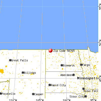 Noonan, ND (58765) map from a distance