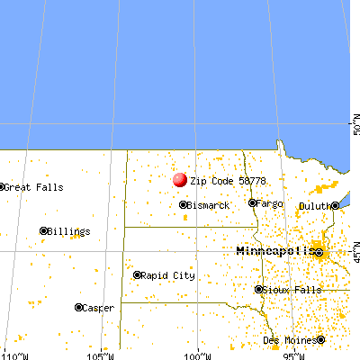 Ruso, ND (58778) map from a distance