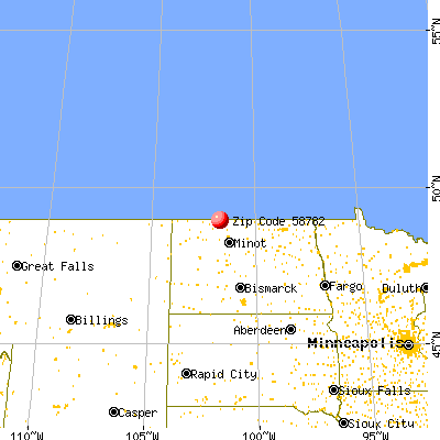 Sherwood, ND (58782) map from a distance