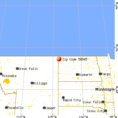 Grenora, ND (58845) map from a distance