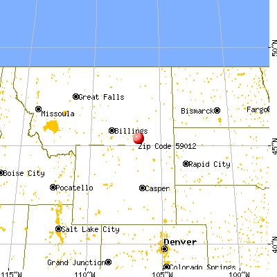 Birney, MT (59012) map from a distance