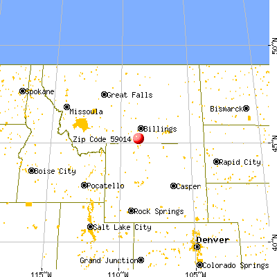 Bridger, MT (59014) map from a distance
