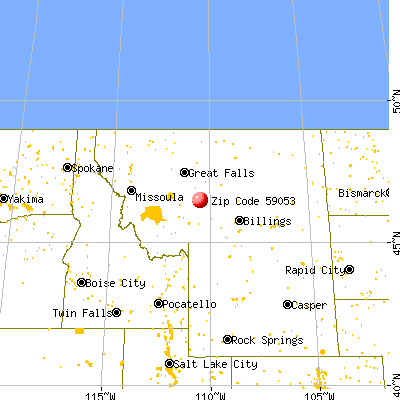 Martinsdale, MT (59053) map from a distance