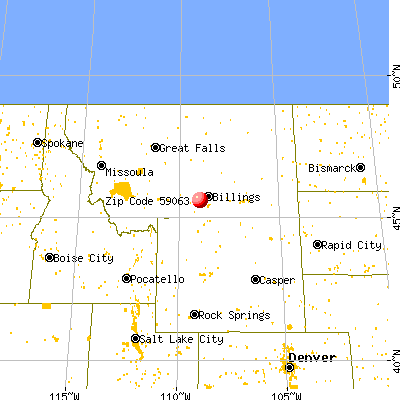 Park City, MT (59063) map from a distance