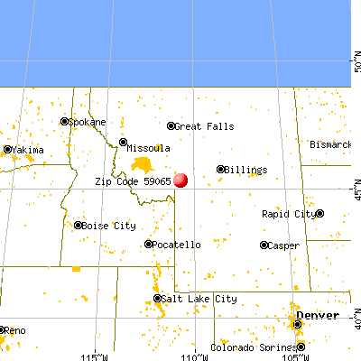 South Glastonbury, MT (59065) map from a distance