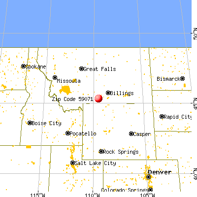 Roscoe, MT (59071) map from a distance