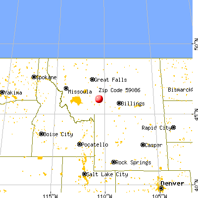 Sedan, MT (59086) map from a distance