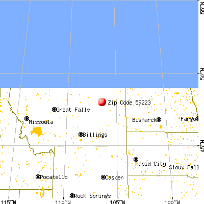 Fort Peck, MT (59223) map from a distance