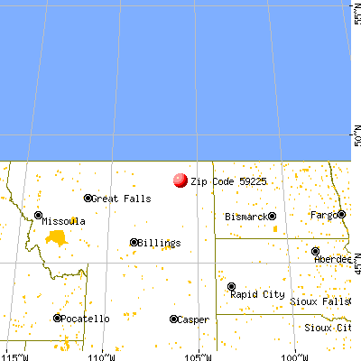 Frazer, MT (59225) map from a distance