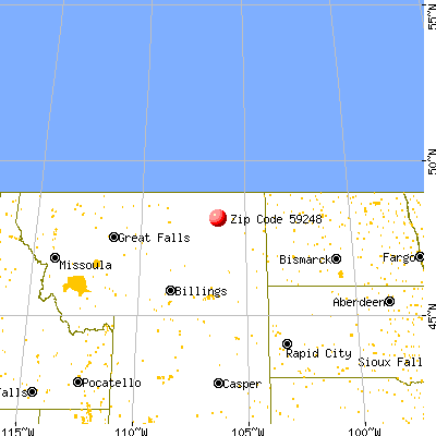 Nashua, MT (59248) map from a distance