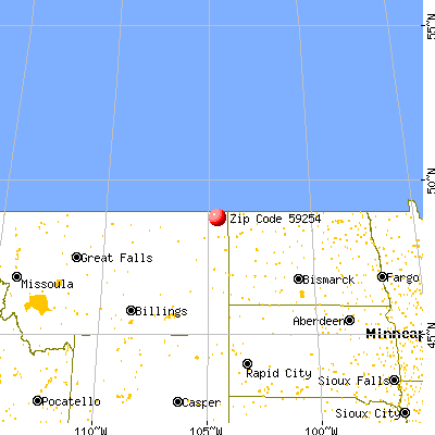 Plentywood, MT (59254) map from a distance