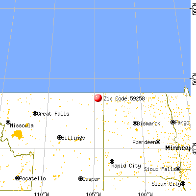 Reserve, MT (59258) map from a distance