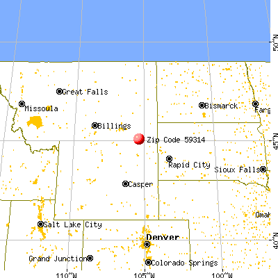 Biddle, MT (59314) map from a distance