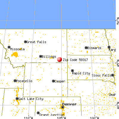 Broadus, MT (59317) map from a distance