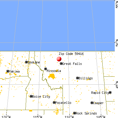 Brady, MT (59416) map from a distance