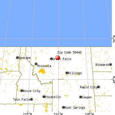 Geraldine, MT (59446) map from a distance