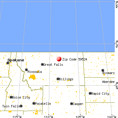 Lodge Pole, MT (59524) map from a distance