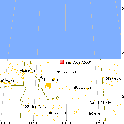 Inverness, MT (59530) map from a distance