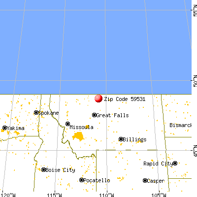 Joplin, MT (59531) map from a distance