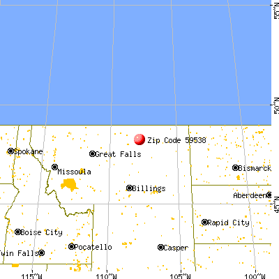 Malta, MT (59538) map from a distance