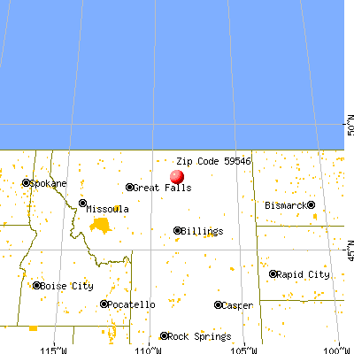 Zortman, MT (59546) map from a distance